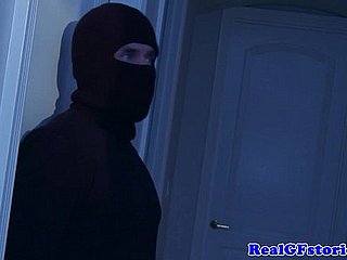 Housewife assfucked wits a midnight burglar