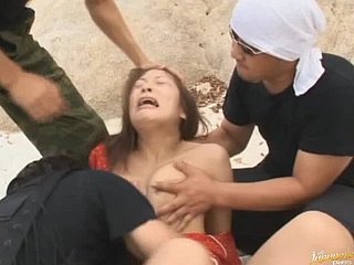 Cute Akane Mochida Gets Gangbanged plus Covered with regard to Cum out of reach of the Littoral