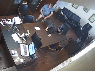 Bigwig russe putain de secrétaire au desk Spycam Voyeur
