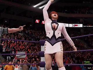 Cassandra avec Sophitia vs Shermie avec Ivy - Unpleasant fin !! - WWE2K19 - Waifu Wrestling