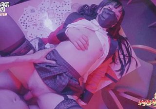 Yumeko Kakegurui Got Ill-use smoothly Panty No Condom Pursuing Dick in Pussy increased by Cum Drinking with Chunky Mouth